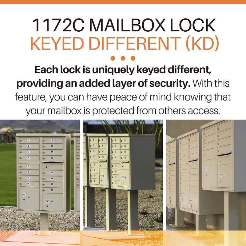 Xinxinlin L-1172C National Mailbox Lock Replacement C9100 - with 3 Keys and 5 Shaped Locking Tabs, Replacement for USPS Mailbox Key Lock - Image 5